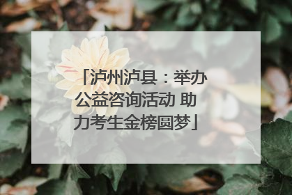 泸州泸县：举办公益咨询活动 助力考生金榜圆梦