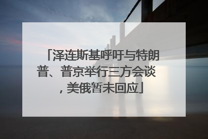 泽连斯基呼吁与特朗普、普京举行三方会谈，美俄暂未回应