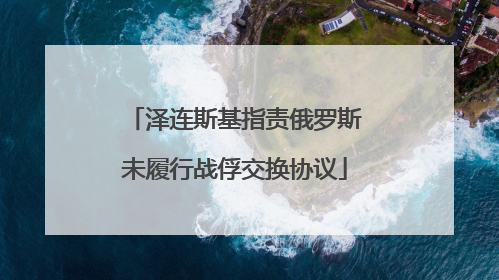 泽连斯基指责俄罗斯未履行战俘交换协议
