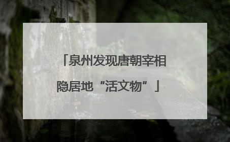泉州发现唐朝宰相隐居地“活文物”