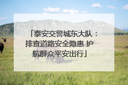 泰安交警城东大队：排查道路安全隐患 护航群众平安出行