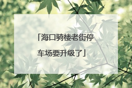 海口骑楼老街停车场要升级了