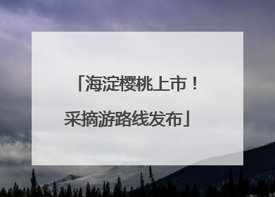 海淀樱桃上市！采摘游路线发布