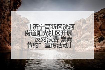 济宁高新区洸河街道阳光社区开展“反对浪费 崇尚节约”宣传活动