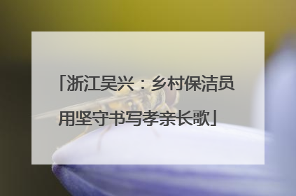 浙江吴兴：乡村保洁员用坚守书写孝亲长歌