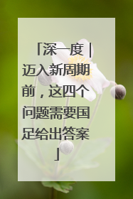 深一度｜迈入新周期前，这四个问题需要国足给出答案