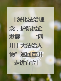 深化法治理念，护航民企发展——“四川十大法治人物”巡回宣讲走进宜宾