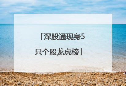 深股通现身5只个股龙虎榜