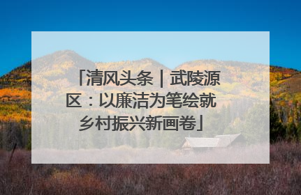 清风头条｜武陵源区：以廉洁为笔绘就乡村振兴新画卷