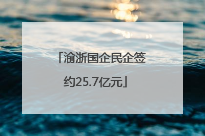 渝浙国企民企签约25.7亿元