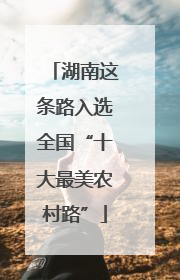 湖南这条路入选全国“十大最美农村路”