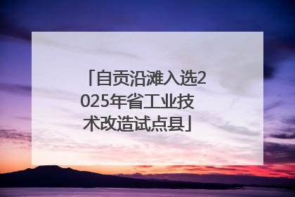 自贡沿滩入选2025年省工业技术改造试点县