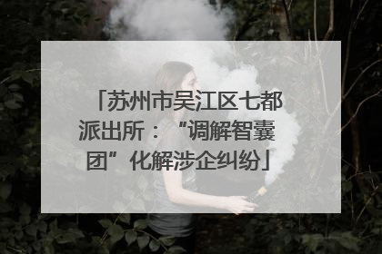 苏州市吴江区七都派出所：“调解智囊团”化解涉企纠纷