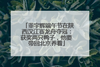 董宇辉端午节在陕西汉江赛龙舟夺冠：获奖两只鸭子，他要带回北京养着