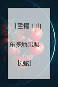 警惕！山东多地出现长蛇
