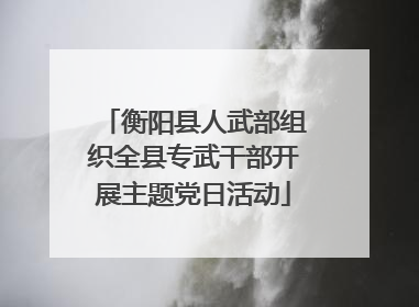 衡阳县人武部组织全县专武干部开展主题党日活动