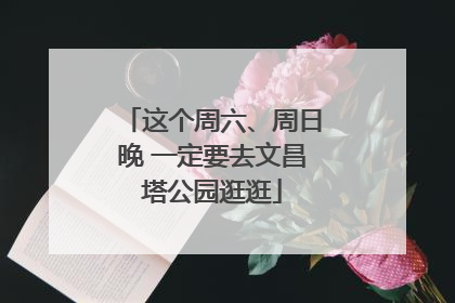 这个周六、周日晚 一定要去文昌塔公园逛逛