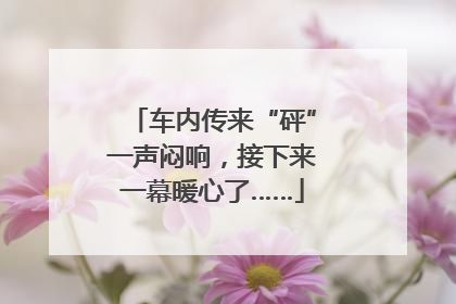 车内传来“砰”一声闷响，接下来一幕暖心了……
