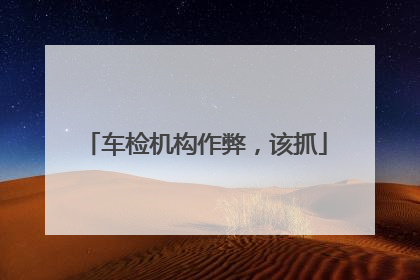 车检机构作弊，该抓