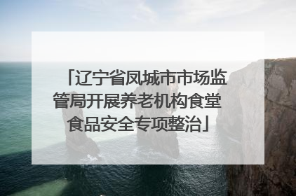 辽宁省凤城市市场监管局开展养老机构食堂食品安全专项整治