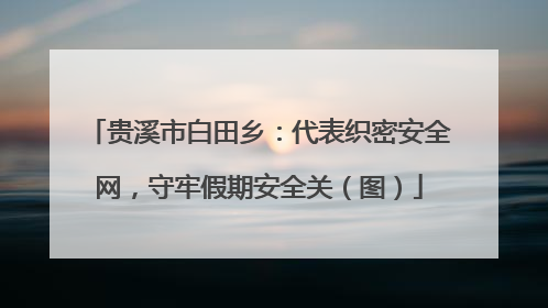 贵溪市白田乡：代表织密安全网，守牢假期安全关（图）