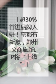 超30%首进品牌入驻！亳都有新象，郑州文商旅新IP将“上线”
