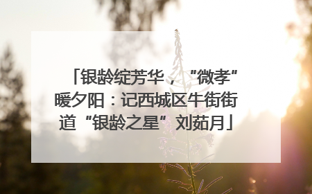 银龄绽芳华，“微孝”暖夕阳：记西城区牛街街道“银龄之星”刘茹月