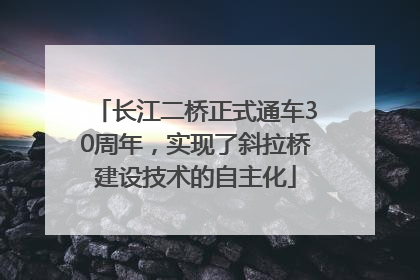 长江二桥正式通车30周年，实现了斜拉桥建设技术的自主化