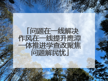 问题在一线解决 作风在一线提升鹰潭一体推进学查改聚焦问题解民忧
