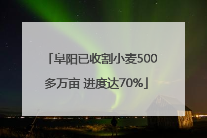 阜阳已收割小麦500多万亩 进度达70%