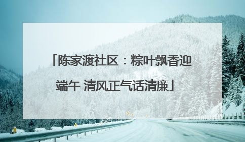 陈家渡社区：粽叶飘香迎端午 清风正气话清廉