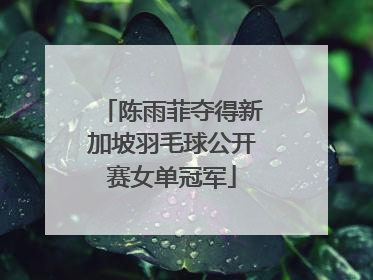 陈雨菲夺得新加坡羽毛球公开赛女单冠军