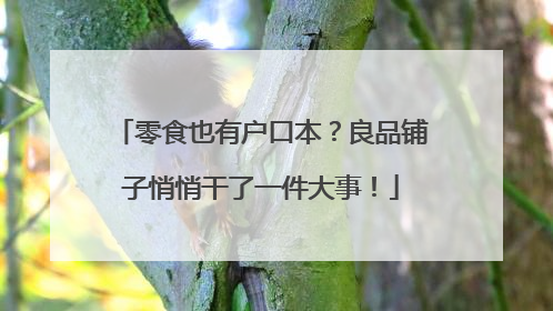 零食也有户口本？良品铺子悄悄干了一件大事！