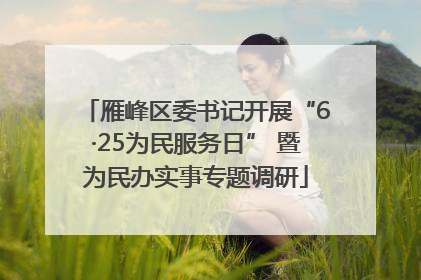 雁峰区委书记开展“6·25为民服务日” 暨为民办实事专题调研