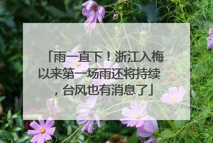 雨一直下！浙江入梅以来第一场雨还将持续，台风也有消息了