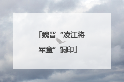 魏晋“凌江将军章”铜印