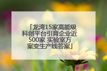 龙湾15家高能级科创平台引育企业近500家 实验室方案变生产线答案