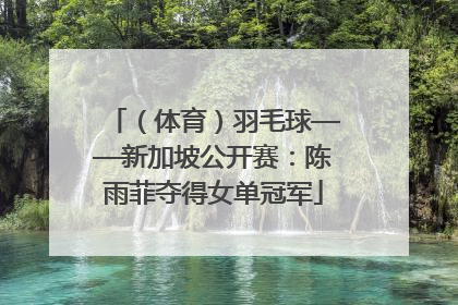 （体育）羽毛球——新加坡公开赛：陈雨菲夺得女单冠军