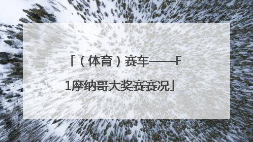 （体育）赛车——F1摩纳哥大奖赛赛况