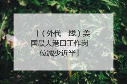 （外代一线）美国最大港口工作岗位减少近半