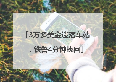 3万多美金遗落车站，铁警4分钟找回