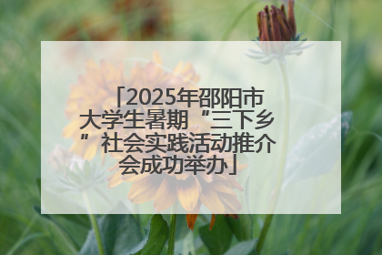 2025年邵阳市大学生暑期“三下乡”社会实践活动推介会成功举办