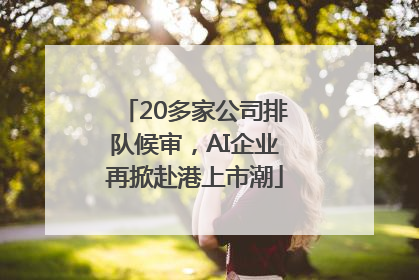 20多家公司排队候审，AI企业再掀赴港上市潮