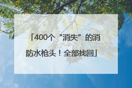400个“消失”的消防水枪头！全部找回